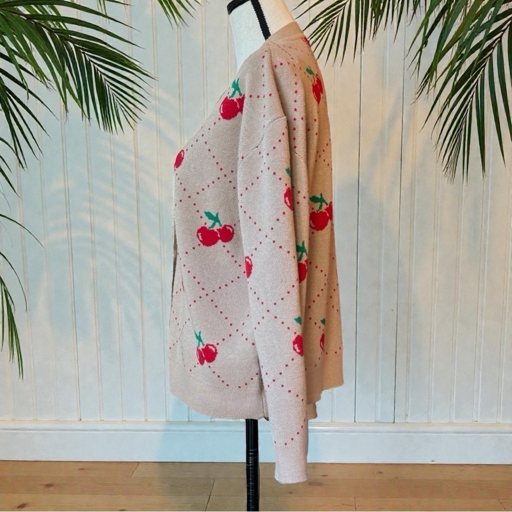 99 Jane Street Cherry Print Cardigan Sweater Medium NWOT - Teacher | Preschool - Picture 5 of 14